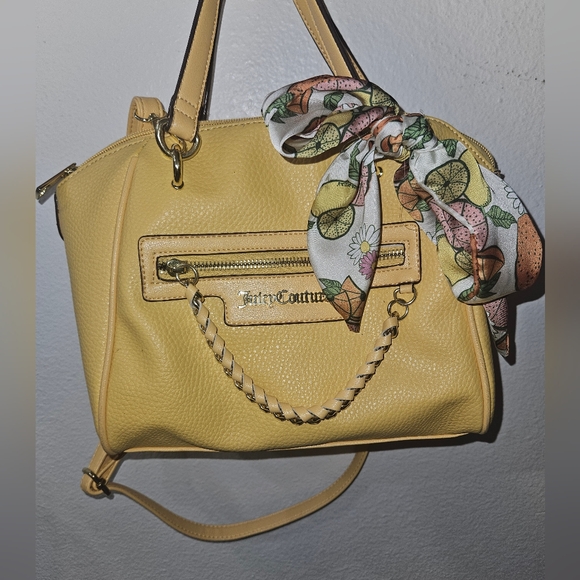 ✨️JUICY COUTURE YELLOW LEATHER ORIGINAL SATCHET PURSE✨️ OG JUICY COUTURE - Picture 4 of 11